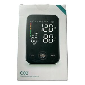 C02 Blood Pressure Monitor Upper Arm - Digital BP Cuff Kit USB